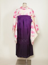ヘアセット レンタル袴　紫